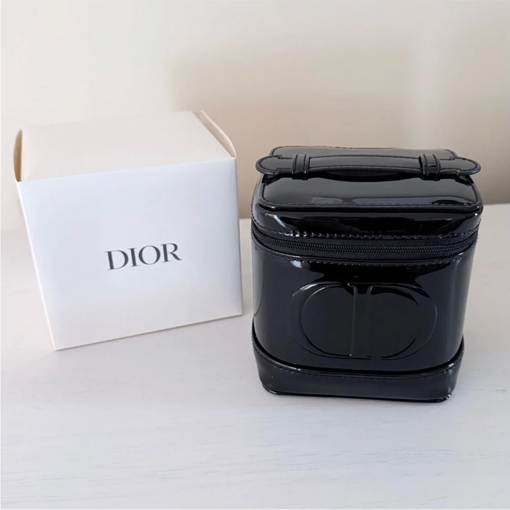 Dior Beauty Black Patent Vanity Case Bag